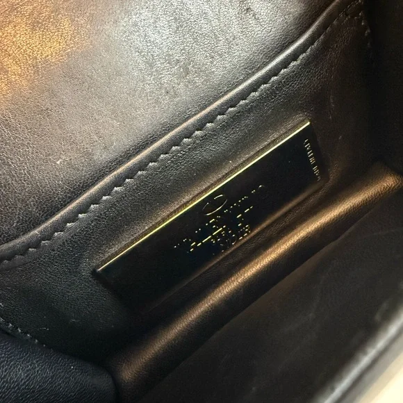 Valentino Garavani Mini Glam Lock Black Leather Studded Shoulder Bag